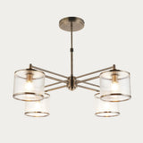 Radley 4 Light Antique Brass Ceiling Lamp with Clear Ribbed Glass