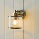 Radley Wall Lamp with Ribbed Glass and Antique Brass