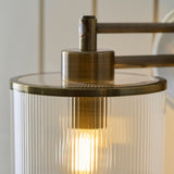 Radley Wall Lamp with Ribbed Glass and Antique Brass