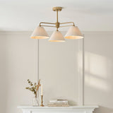 Wallmere 3 Light Semi Flush Mount Ceiling Light with Linen Lampshade