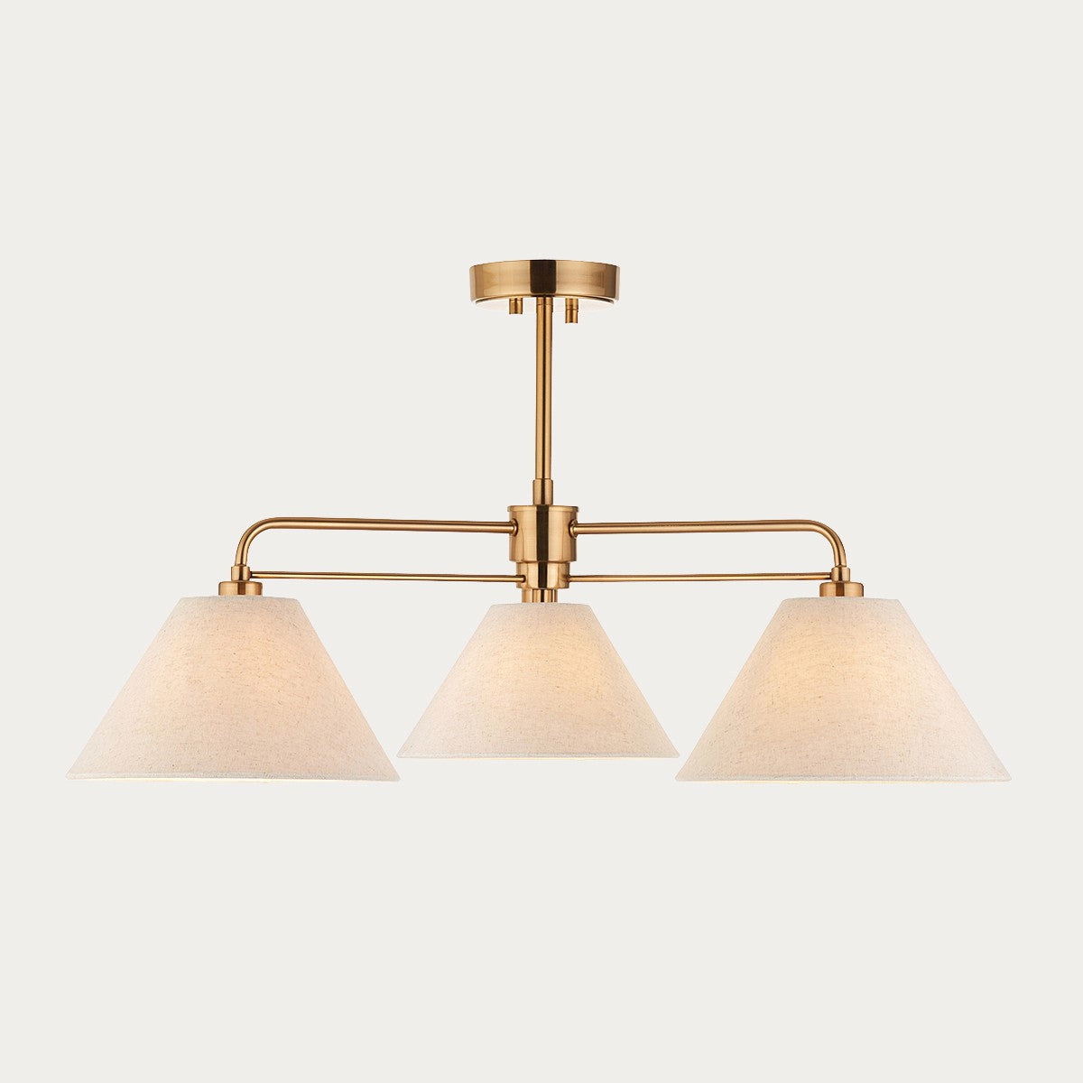 Wallmere 3 Light Semi Flush Mount Ceiling Light with Linen Lampshade