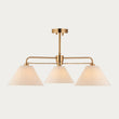 Wallmere 3 Light Semi Flush Mount Ceiling Light with Linen Lampshade