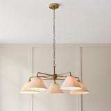 Wallmere 5 Light Pendant Light with Linen Lampshades