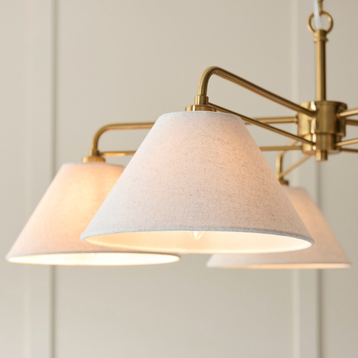 Wallmere 5 Light Pendant Light with Linen Lampshades