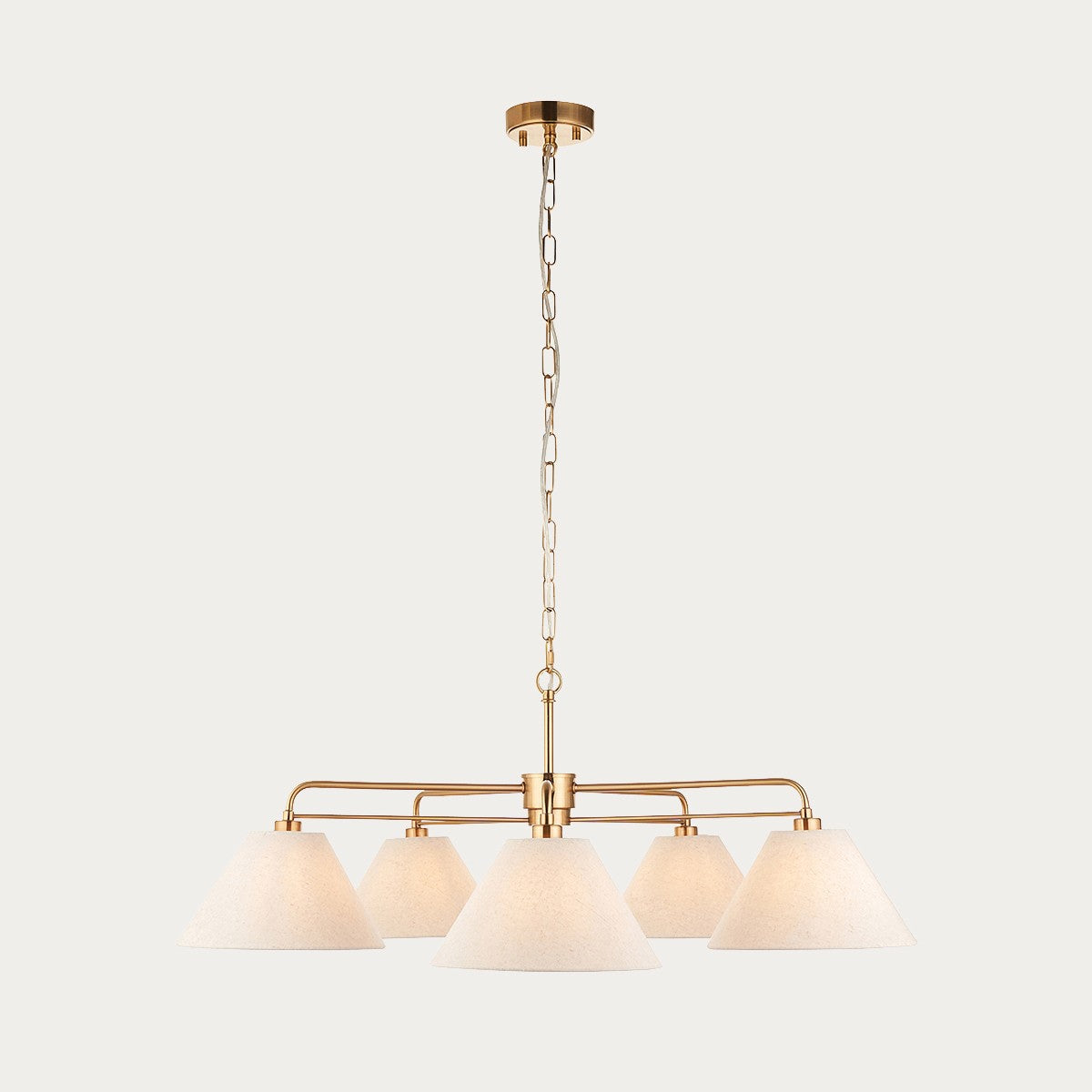 Wallmere 5 Light Pendant Light with Linen Lampshades