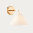 Wallmere Sconce Light in Brushed Brass with Natural Linen Lampshade