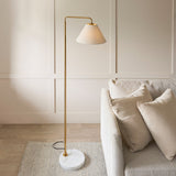 Wallmere Modern Floor Lamp with Antique Brass Finish and