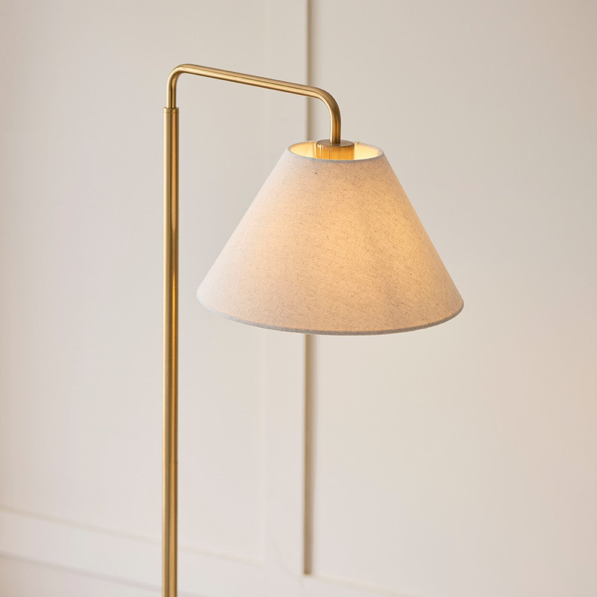 Wallmere Modern Floor Lamp with Antique Brass Finish and