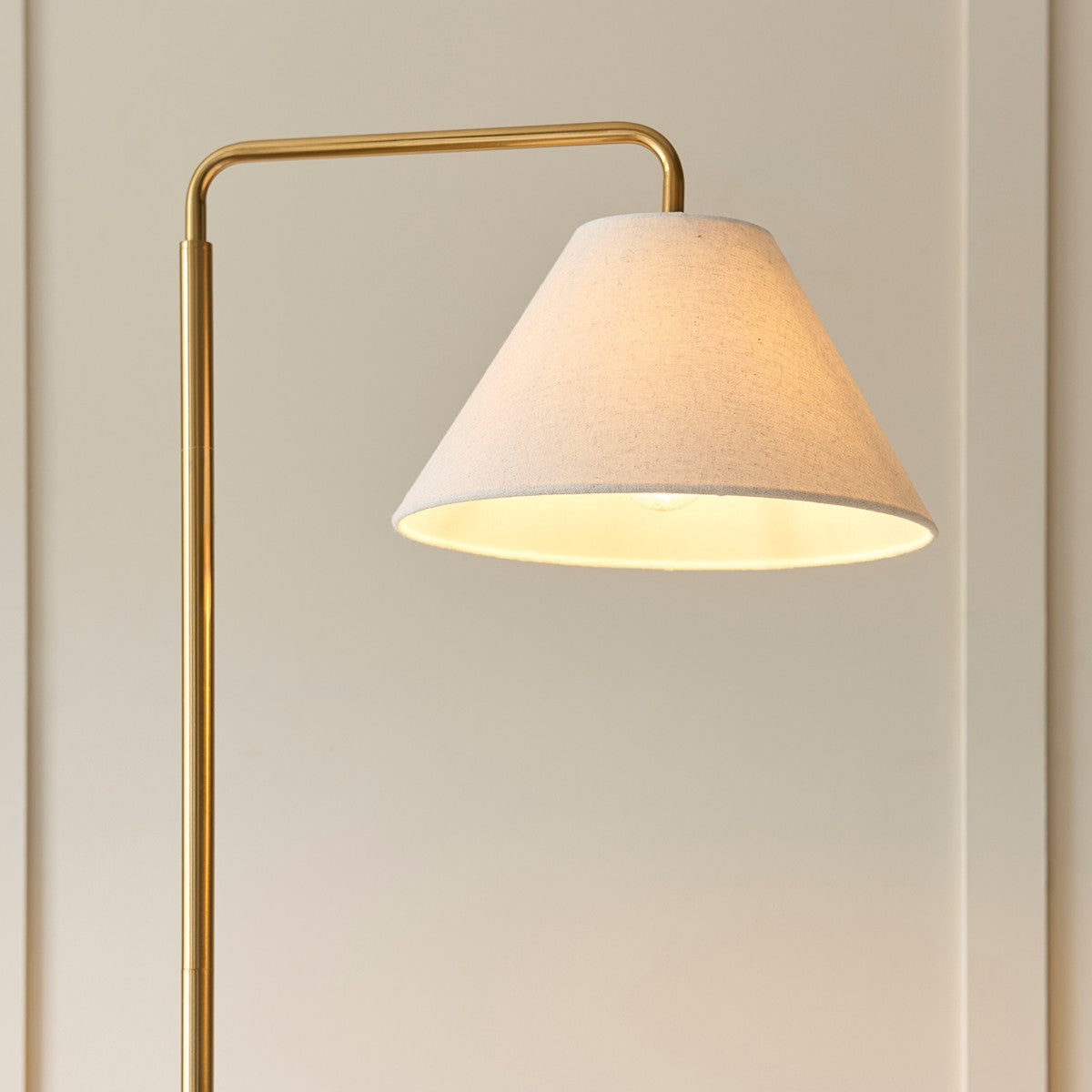 Wallmere Modern Floor Lamp with Antique Brass Finish and