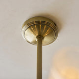 Avena 8 Light Ribbed Glass Pendant Light with Antique Brass