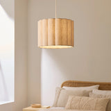 Orlin Wooden Ceiling Light with Scalloped Ceiling Lamp Shade