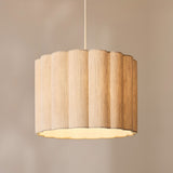 Orlin Wooden Ceiling Light with Scalloped Ceiling Lamp Shade