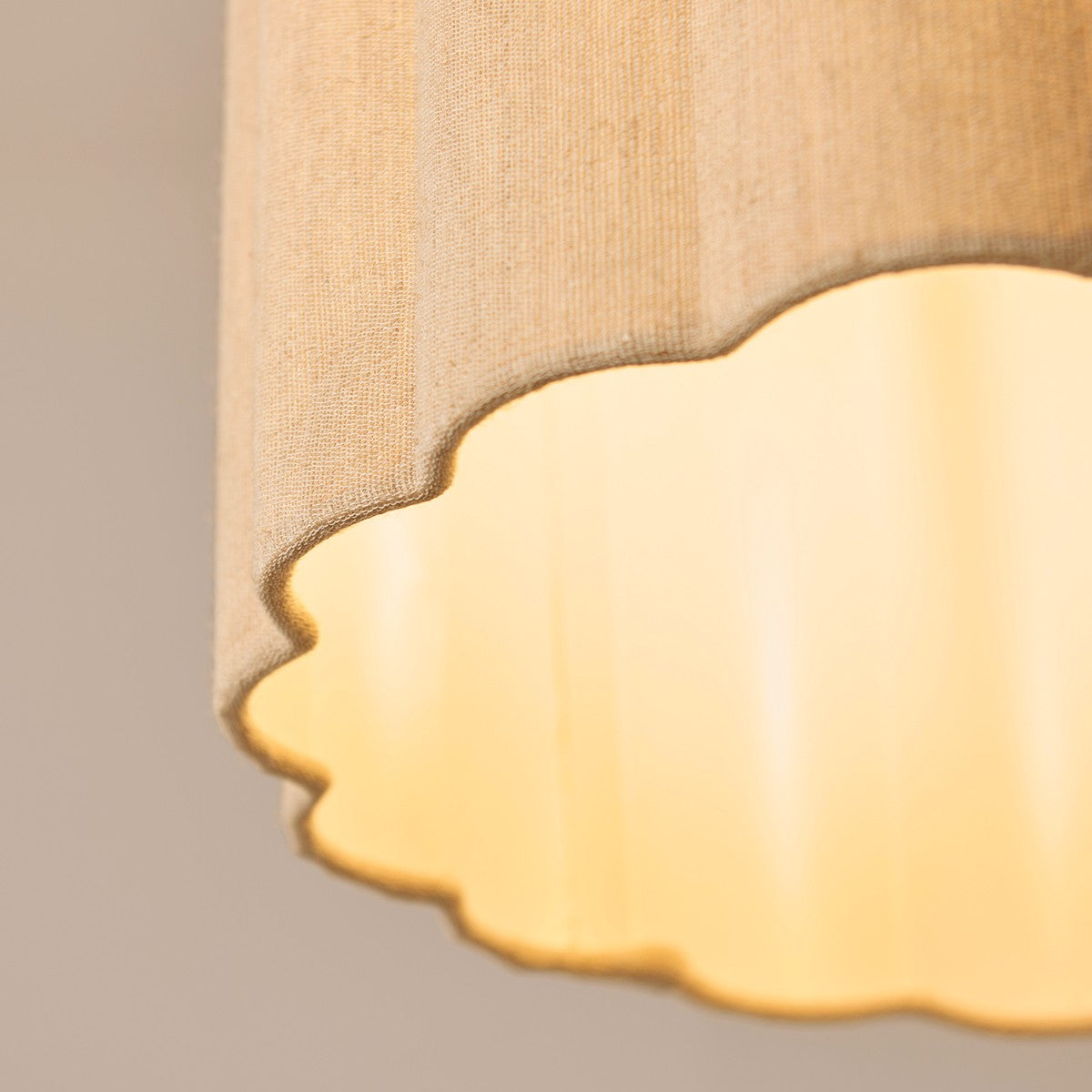 Orlin Wooden Ceiling Light with Scalloped Ceiling Lamp Shade