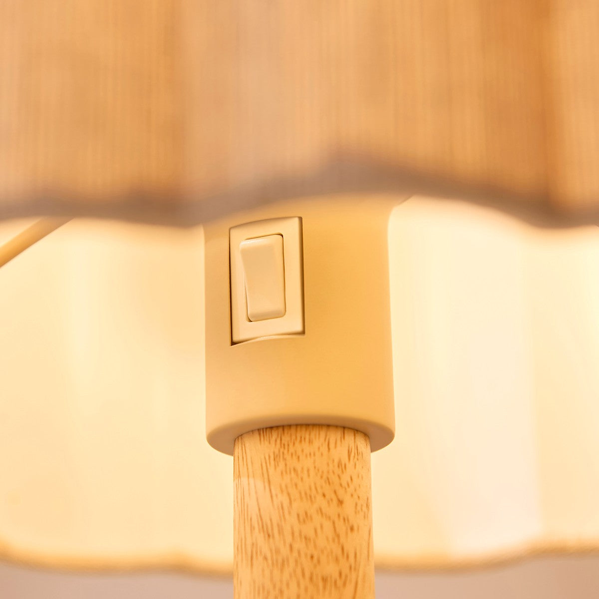 Orlin Wooden Table Lamp with Natural Lamp Shade