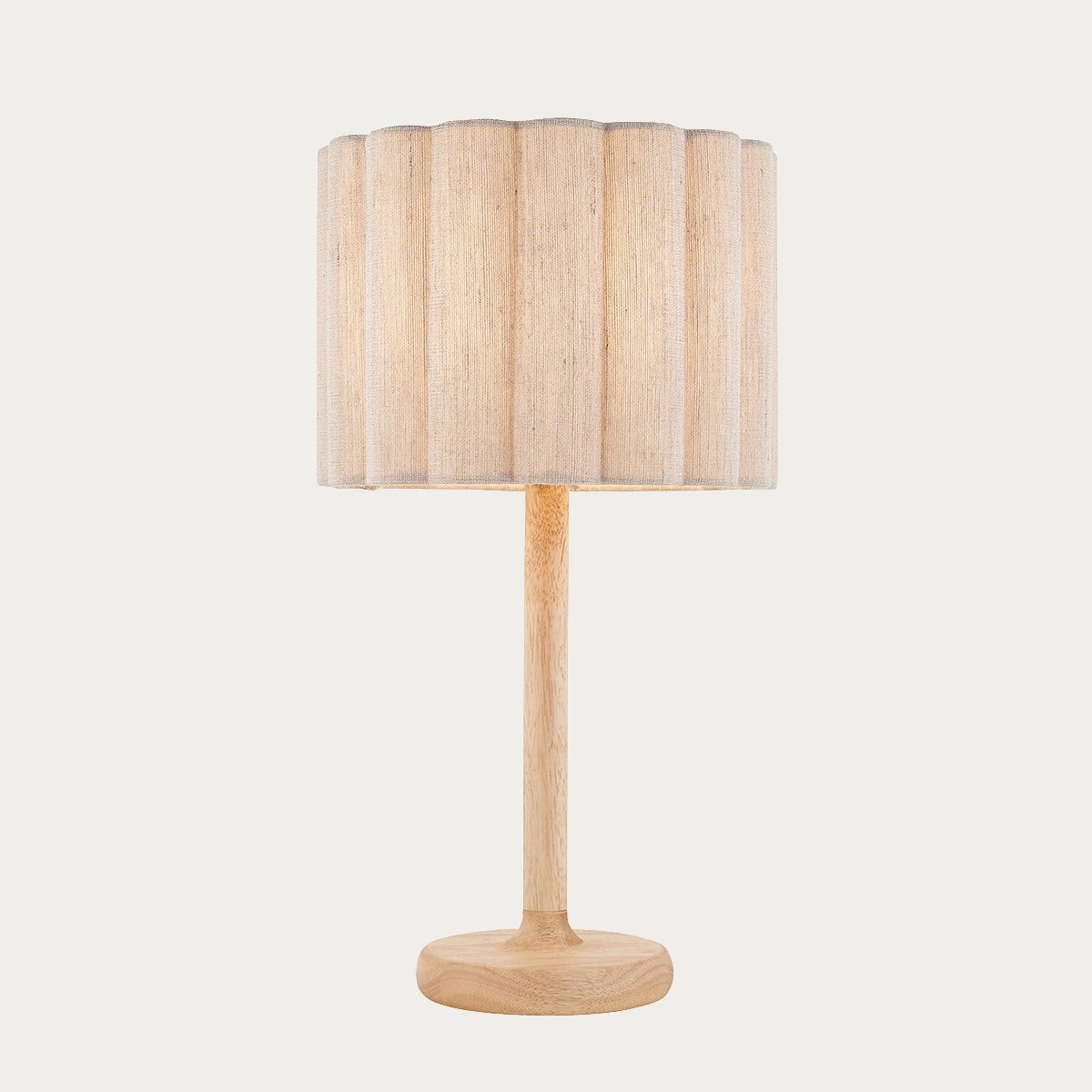 Orlin Wooden Table Lamp with Natural Lamp Shade