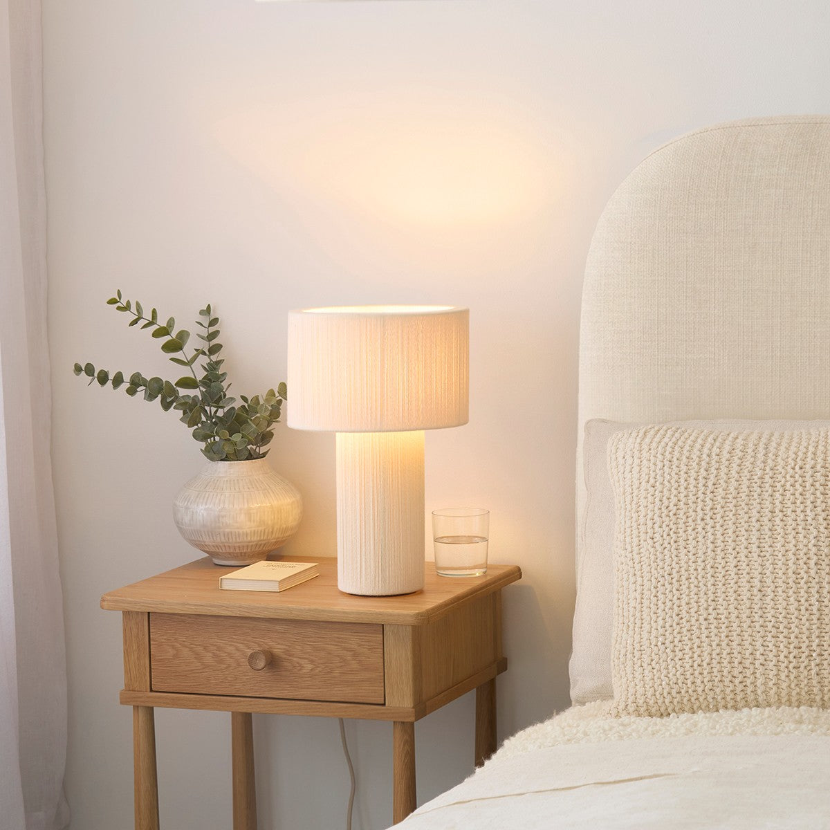 Joseph Cream Table Lamp with Natural Lamp Shade