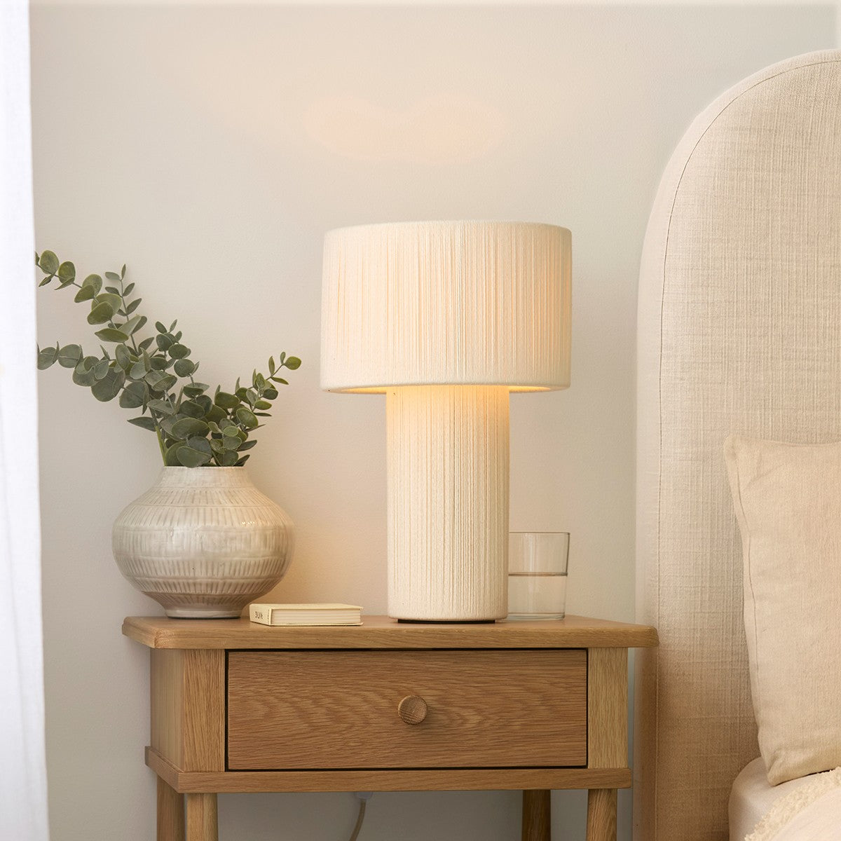Joseph Cream Table Lamp with Natural Lamp Shade