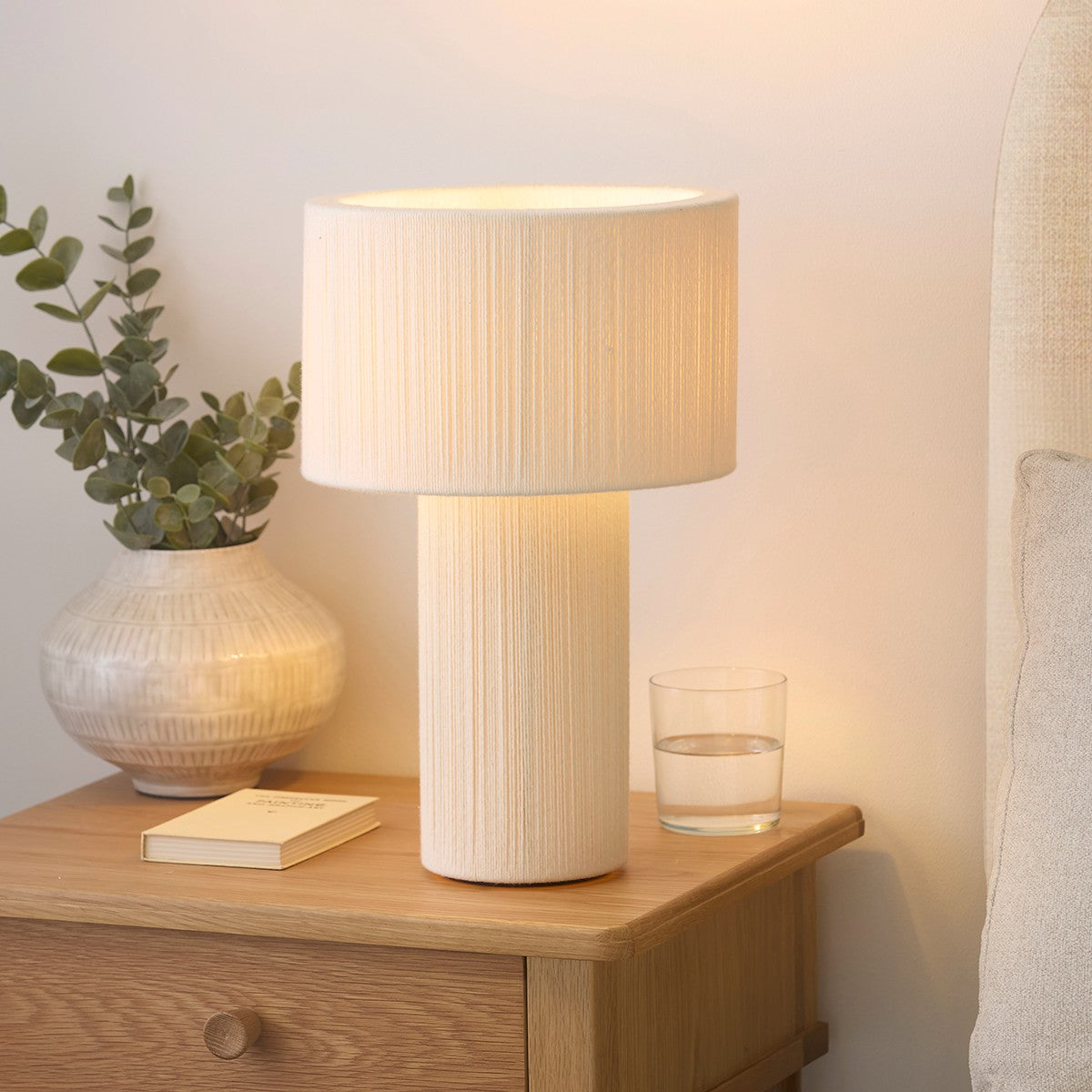 Joseph Cream Table Lamp with Natural Lamp Shade