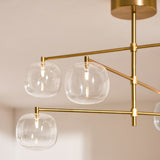 Osla 6 Light Glass Pendant Light with Antique Brass