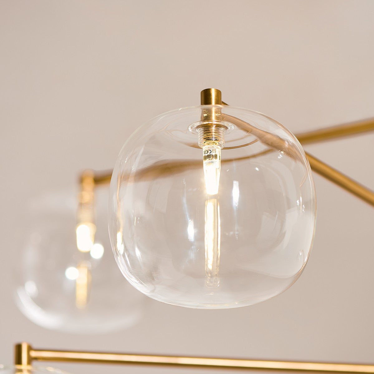 Osla 6 Light Glass Pendant Light with Antique Brass