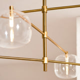 Osla 6 Light Glass Pendant Light with Antique Brass