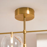 Osla 6 Light Glass Pendant Light with Antique Brass
