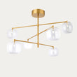 Osla 6 Light Glass Pendant Light with Antique Brass