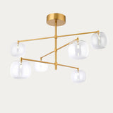 Osla 6 Light Glass Pendant Light with Antique Brass