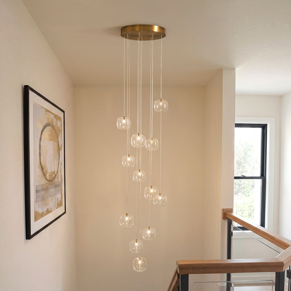 Osla 12 Light Giant Ceiling Light with Antique Brass