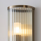 Radley Bathroom Wall Light in Antique Brass with Ribbed Glass