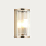 Radley Bathroom Wall Light in Antique Brass with Ribbed Glass