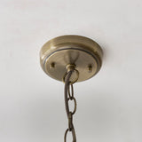 Harmont Ribbed Glass Globe Pendant Light in Antique Brass