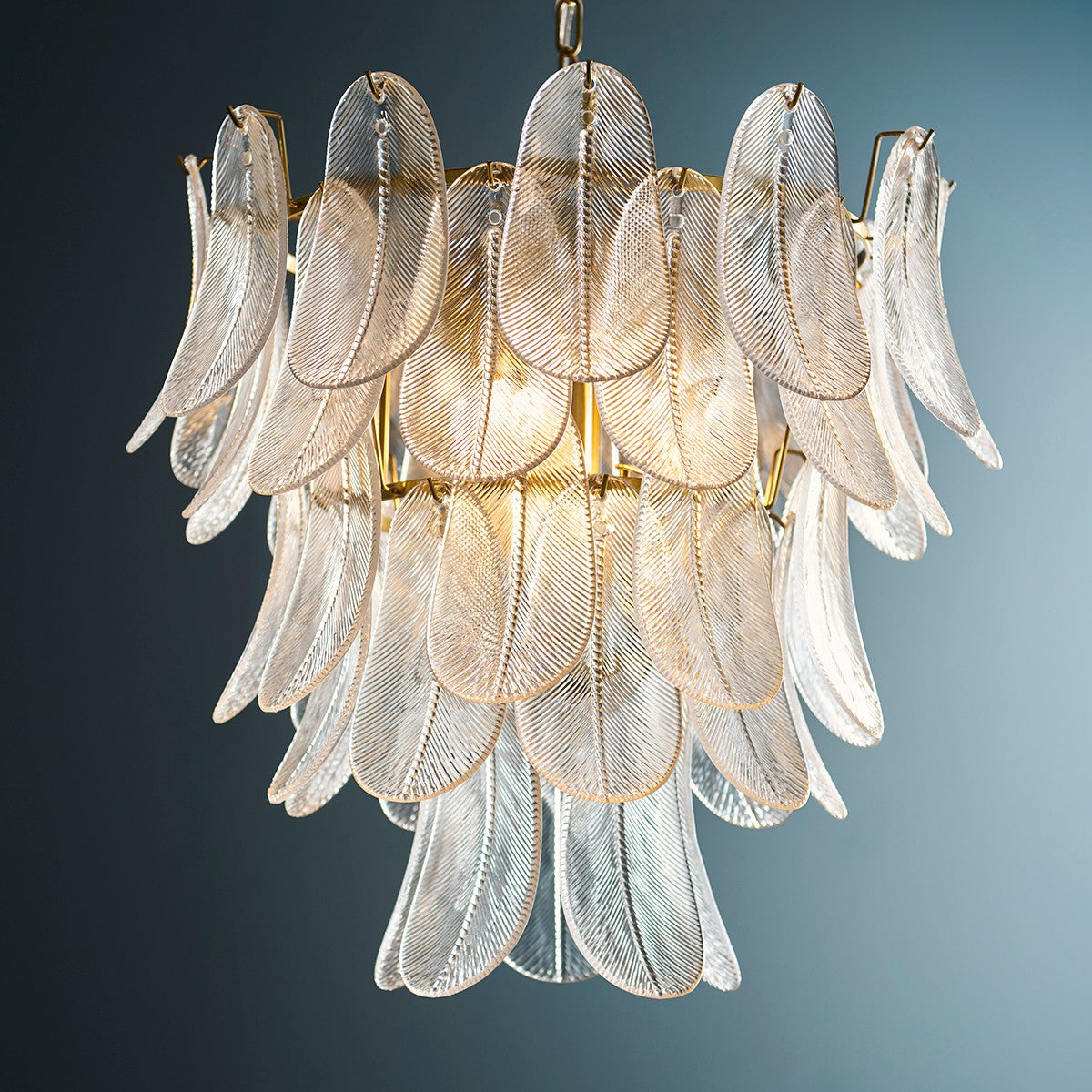Auburn 4 Light Leaf Pendant Light with Antique Brass