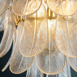 Auburn 4 Light Leaf Pendant Light with Antique Brass