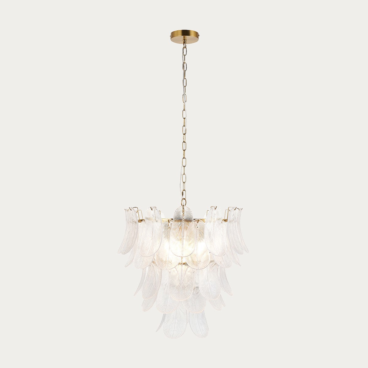 Auburn 4 Light Leaf Pendant Light with Antique Brass