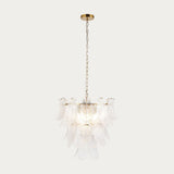 Auburn 4 Light Leaf Pendant Light with Antique Brass