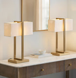 Sonoma Brass Table Lamp with Off White Light Shade
