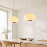 Elvora Opal Ribbed Glass Globe Pendant Light in Brushed Brass