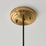 Elvora Opal Ribbed Glass Globe Pendant Light in Brushed Brass