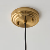 Elvora Opal Ribbed Glass Pendant Light in Brushed Brass