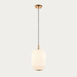Elvora Opal Ribbed Glass Pendant Light in Brushed Brass
