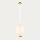 Elvora Opal Ribbed Glass Pendant Light in Brushed Brass
