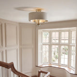 Brushed Chrome Plate & Natural Fabric