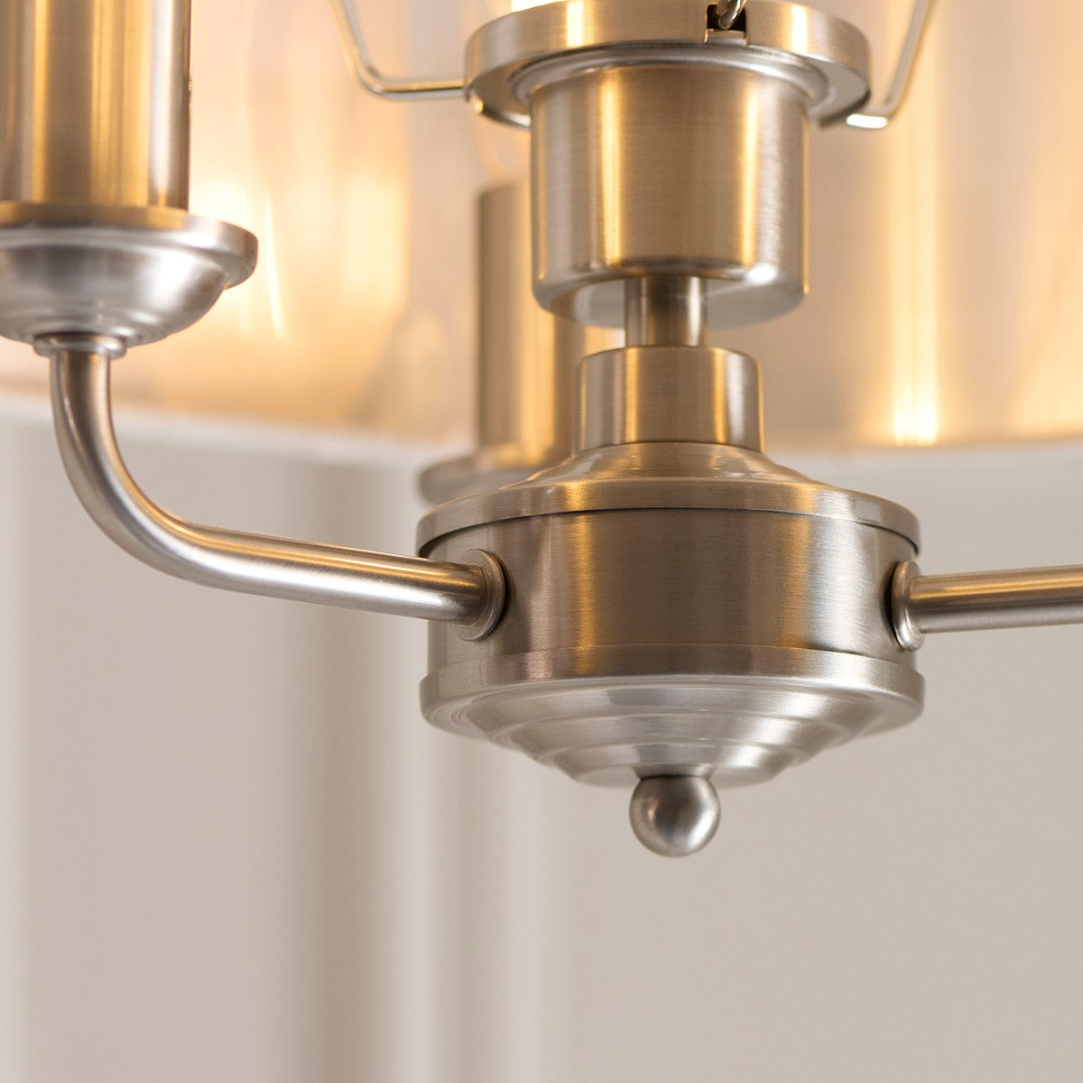 Brushed Chrome Plate & Natural Fabric