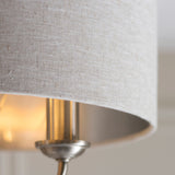Brushed Chrome Plate & Natural Fabric