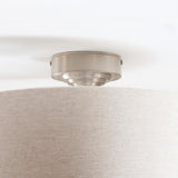 Brushed Chrome Plate & Natural Fabric