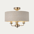 Brushed Chrome Plate & Natural Fabric