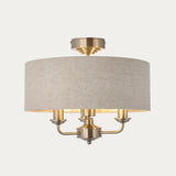 Brushed Chrome Plate & Natural Fabric