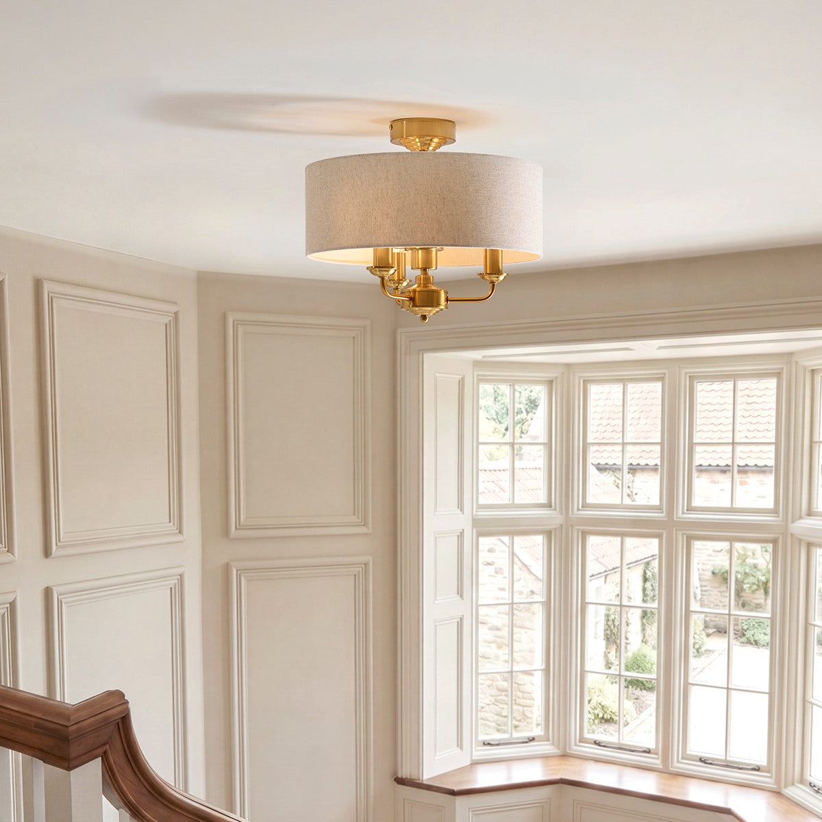 Vintage Brass & Natural Linen