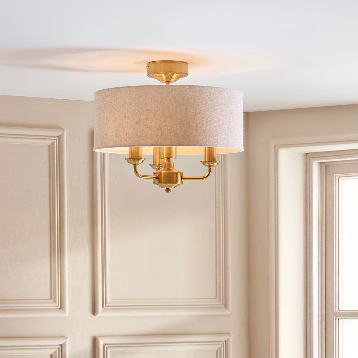 Vintage Brass & Natural Linen